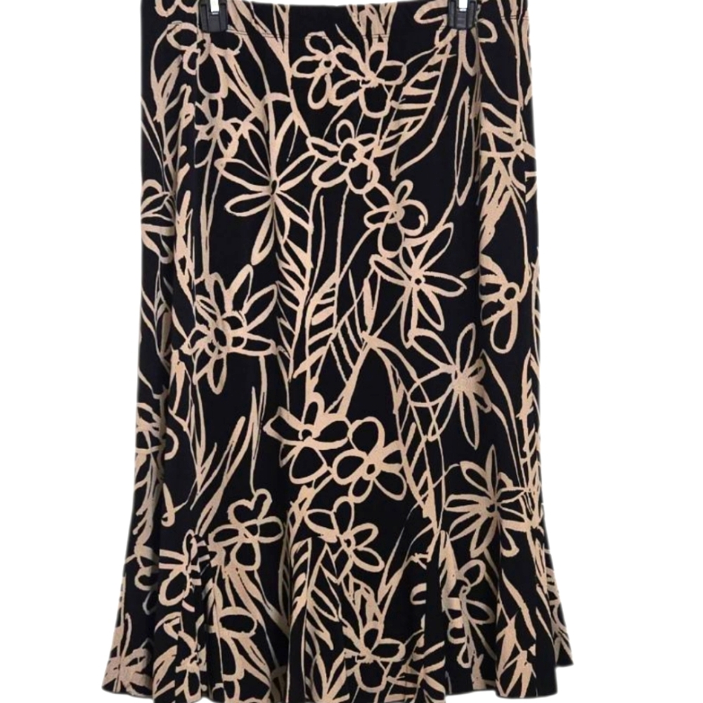 SJS Floral Black and Tan Women's Skirt